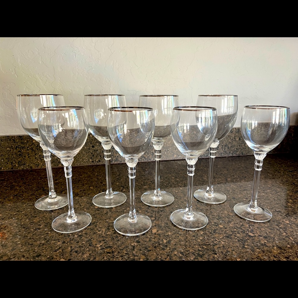 Lenox Phoenix Platinum white wine (4) and red wine (4) glasses